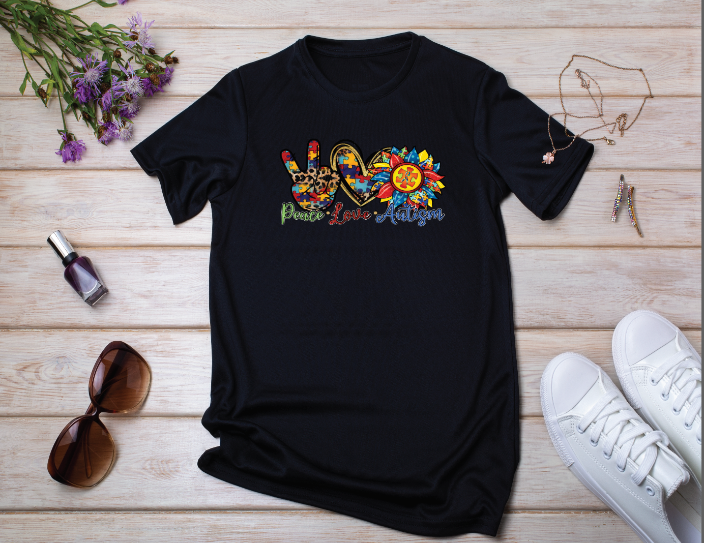 PEACE LOVE AUTISM TSHIRT