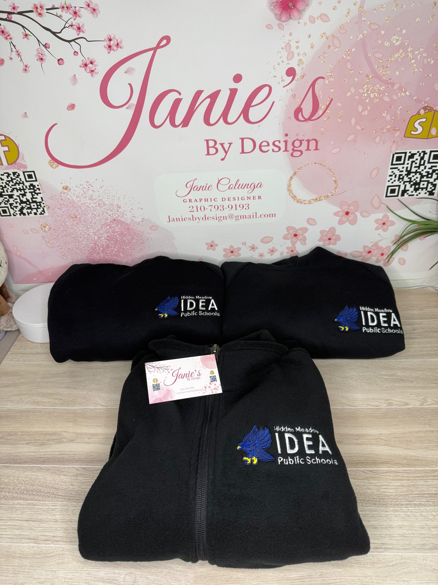 Embroidered hoodie or sweatshirt