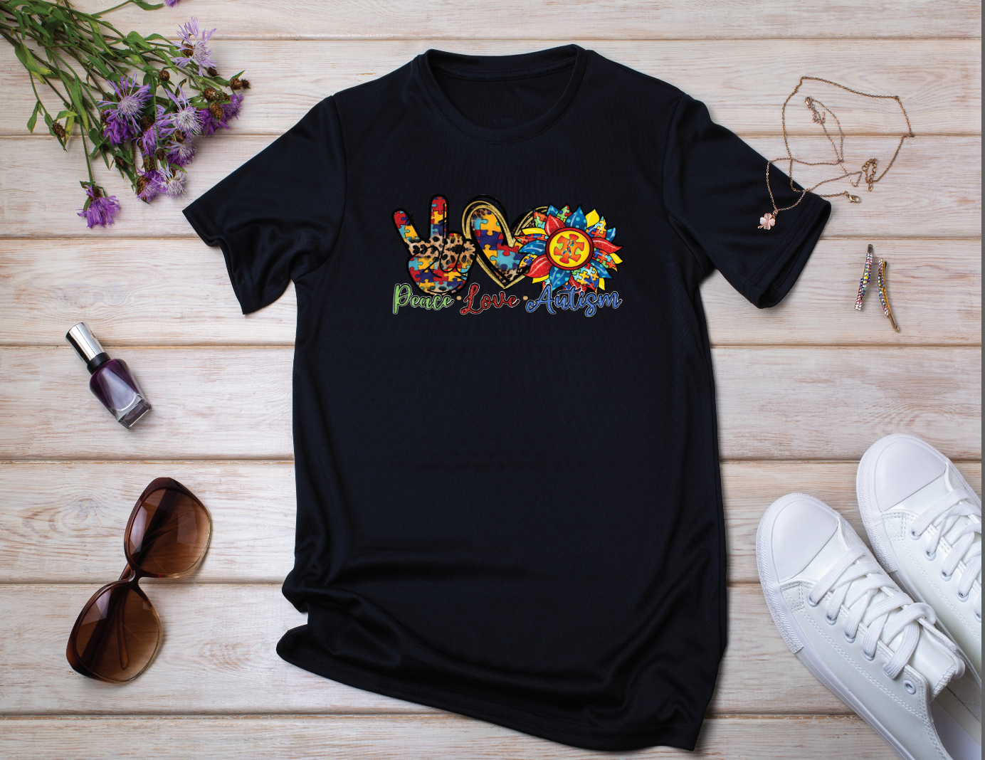 PEACE LOVE AUTISM TSHIRT