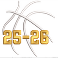 Gold numbers 25 and 26 on a white background