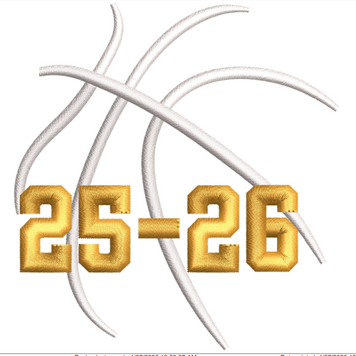 Gold numbers 25 and 26 on a white background